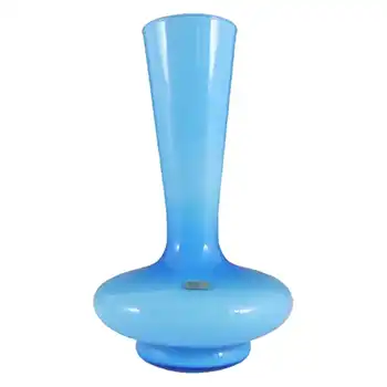 (image for) Empoli Italian Scandinavian Style Blue Glass Vase - Labelled