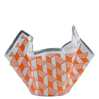 (image for) Chance Brothers Orange Glass Carré/Escher Handkerchief Vase
