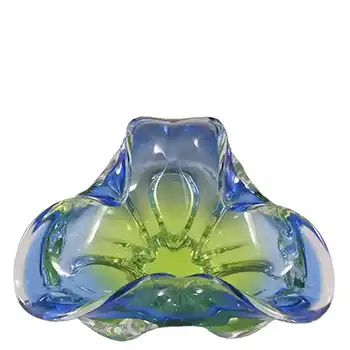 (image for) Chřibská #240/5/20 Czech Blue & Green Glass Bowl by Josef Hospodka