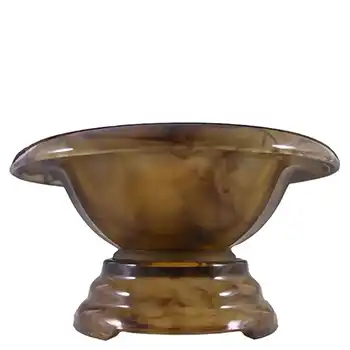 (image for) Davidson #248D Art Deco Amber Cloud Glass Flower Bowl