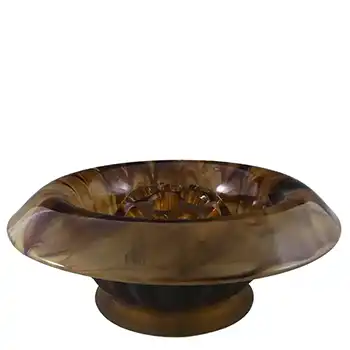 (image for) Davidson #1910BD Art Deco Amber Cloud Glass Flower Bowl Set