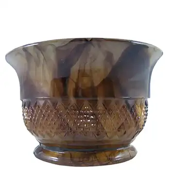(image for) Davidson #1907T British Art Deco Amber Cloud Glass Bowl