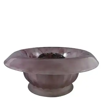 (image for) Davidson #1910BD Art Deco Purple Cloud Glass Flower Bowl Set