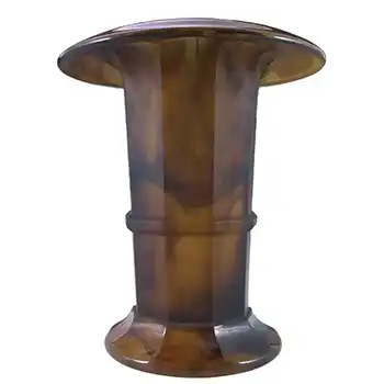 (image for) Davidson #279D Art Deco 8.25" Amber Cloud Glass Vase