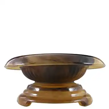 (image for) Davidson #1910SD British Art Deco Amber Cloud Glass Bowl