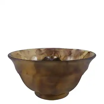 (image for) Davidson #248F British Art Deco Amber Cloud Glass Bowl