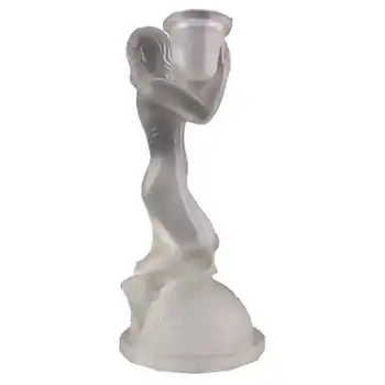 (image for) Art Deco 1930's Frosted Glass Lady / Maiden Candlestick