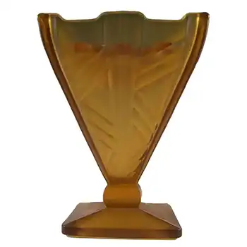 (image for) Art Deco 1930's Frosted Amber Glass Vase