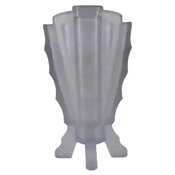 (image for) Bagley #3007 Art Deco 9" Frosted Blue Glass 'Bamboo' Vase