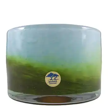 (image for) Ekenas Blue + Green Glass Vase - Signed John-Orwar Lake