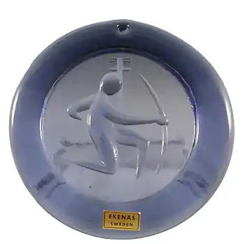 (image for) Ekenas Swedish Purple Glass Zodiac 'Sagittarius' Suncatcher