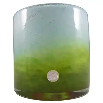 (image for) Ekenas Blue + Green Glass Vase Signed John-Orwar Lake