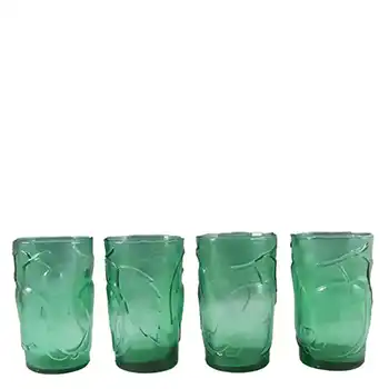 (image for) Empoli Italian Green Glass Fruit Tumblers x 4 - Marked