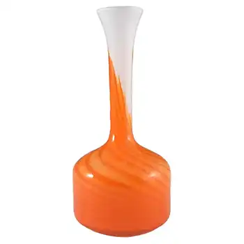 (image for) Vetreria Artigiana Sanminiatello Empoli Orange & White Glass Vase