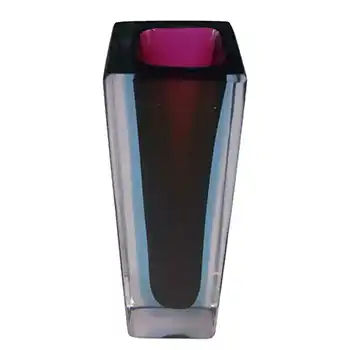 (image for) Murano Faceted Purple & Blue Sommerso Glass Block Vase