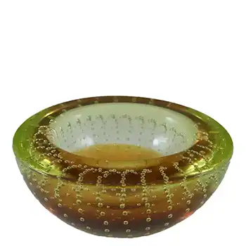 (image for) Galliano Ferro Murano Amber & Uranium Glass Bullicante Bowl