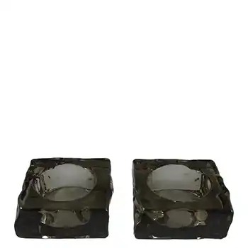 (image for) Holmegaard 'City Light' Textured Smoky Glass Candle Votives