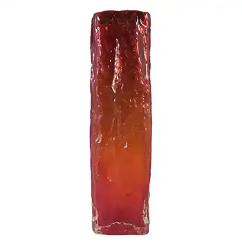 (image for) Japanese Bark Textured Red Cased Glass Vase