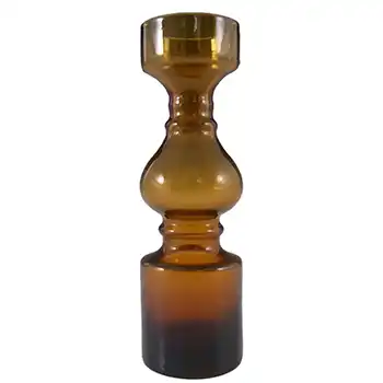 (image for) Japanese 1970's Amber Retro Hooped Glass Vase