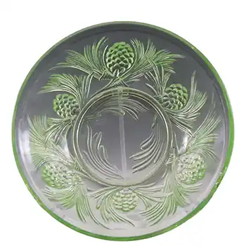 (image for) Jobling #5000 Art Deco Uranium Green Glass Fircone Bowl