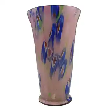 (image for) Kralik Czech Art Deco Millefiori Murrine Canes Glass Vase