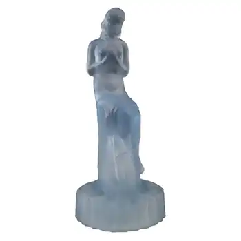 (image for) Ankerglas Bernsdorf Art Deco Blue Glass Seated Nude Lady Figurine