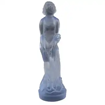 (image for) Müller & Co 'September Morn' Art Deco Blue Glass Lady Figurine