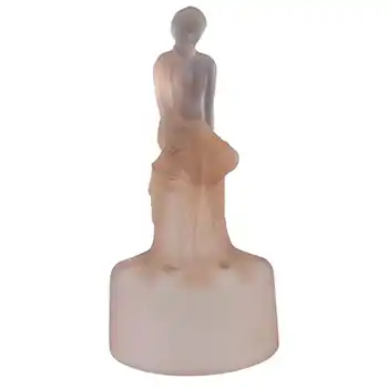 (image for) Sowerby Art Deco Pink Glass Seated Nude Lady Figurine