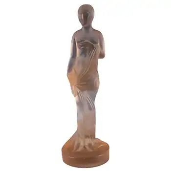 (image for) Müller & Co Art Deco Frosted Pink Glass Nude Lady Figurine