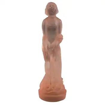 (image for) Müller Art Deco Pink Glass 'September Morn' Lady Figurine