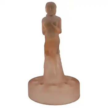(image for) Sowerby Art Deco Frosted Pink Glass Nude Lady Figurine