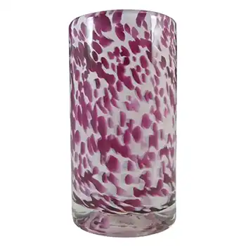 (image for) Liskeard White + Pink Speckled Glass Vase - Labelled