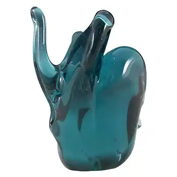 (image for) Mdina Maltese Turquoise Glass Elephant - Signed