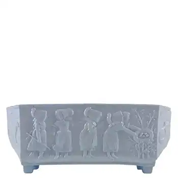 (image for) Sowerby #1219 Victorian Blue Milk / Vitro-Porcelain Glass Posy Trough - Marked
