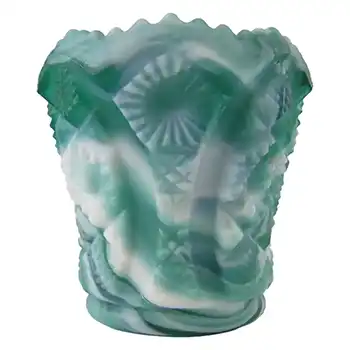 (image for) Imperial Glass Malachite/Slag Spill Vase - Marked
