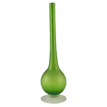 (image for) Carlo Moretti Satinato Green Murano Glass 9.75" Stem Vase