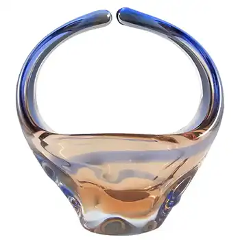 (image for) Mstisov/Moser Czech Pink & Blue Glass Organic Vase
