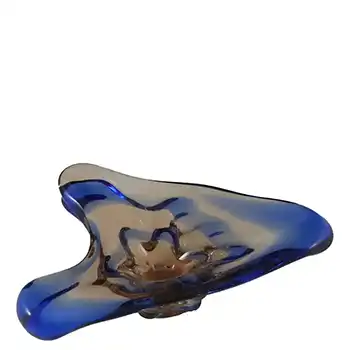 (image for) Mstisov/Moser Czech Pink & Blue Glass Organic Bowl