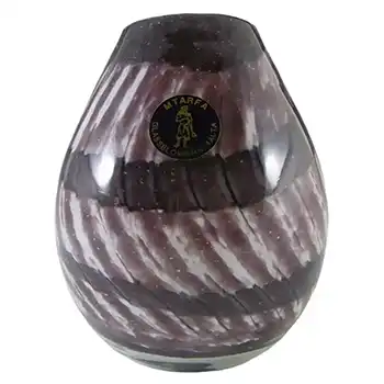 (image for) Mtarfa Purple & White Glass Vase - Signed + Labelled