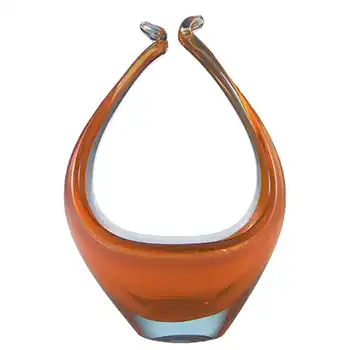 (image for) Murano Red & Blue Sommerso Glass Organic Sculpture Bowl