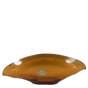 (image for) Nazeing British 1950's Amber Glass Posy Bowl - Labelled