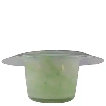 (image for) Nazeing? Clouded Mottled Green Bubble Glass Posy Bowl