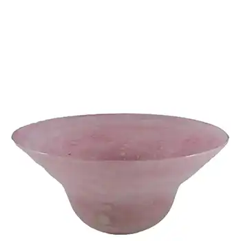 (image for) Nazeing Large Clouded Mottled Pink Bubble Glass Bowl