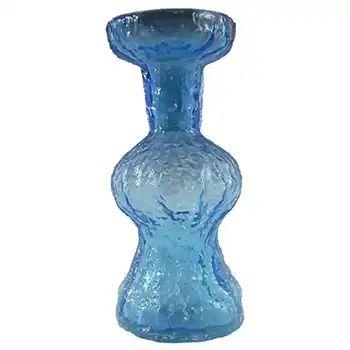 (image for) Japanese "Old Colony" Bark Textured Blue Glass Vase