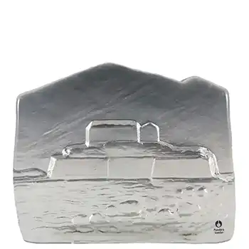 (image for) Pukeberg Swedish Glass Island Paperweight - Labelled