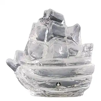 (image for) Swedish Pukeberg Glass Ship Paperweight by Uno Westerberg