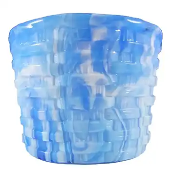 (image for) Antique Victorian 1890s Blue Malachite/Slag Glass Bowl