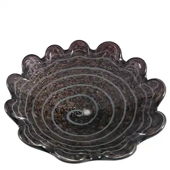 (image for) Murano Vintage Copper Aventurine Black Glass Bowl