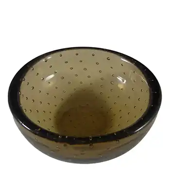 (image for) Venini Murano Amber Glass Bubble Bowl by Carlo Scarpa