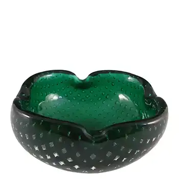 (image for) Venini Murano Green Glass Bubble Bowl by Carlo Scarpa